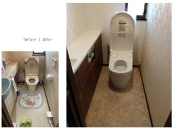 川口市飯塚　トイレ2か所と収納力のある洗面室にリフォーム